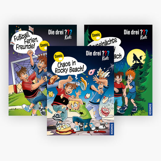 Die drei ??? Kids Comics in 3 Bänden + 1 exklusives Postkartenset