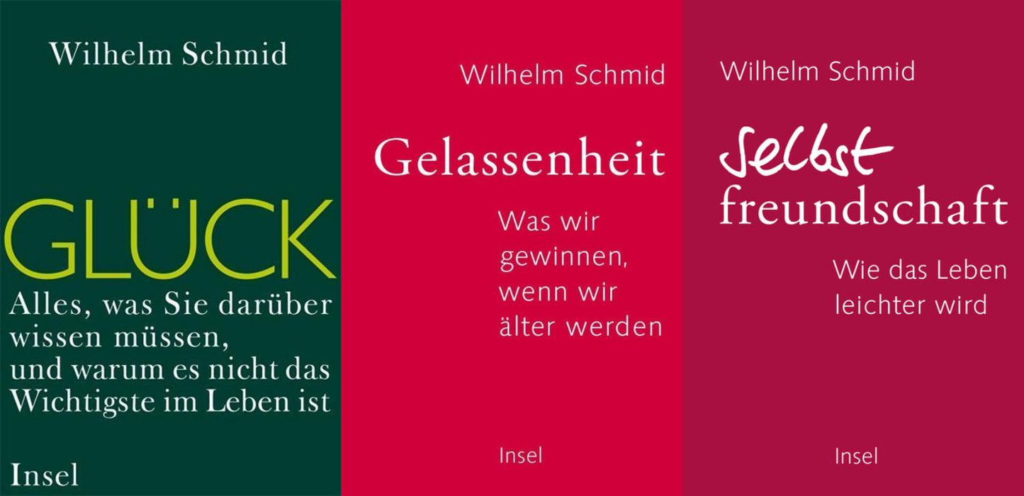 Glück + Gelassenheit + Selbstfreundschaft von Wilhelm Schmid im Set + 1 exklusives Postkartenset