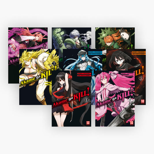 Akame ga KILL! Band 1-8 plus 1 exklusives Postkartenset