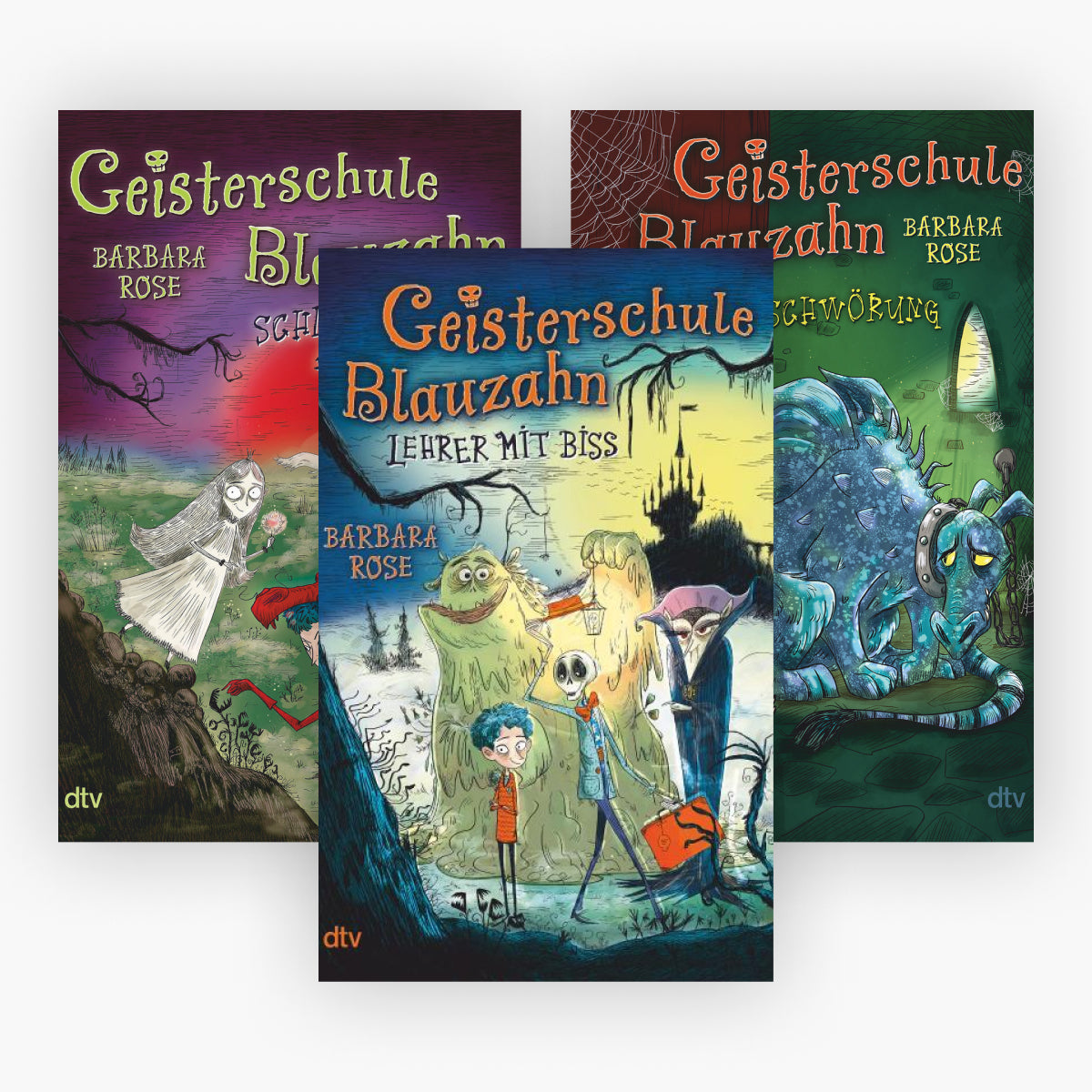 Geisterschule Blauzahn Band 1-3 plus 1 exklusives Postkartenset