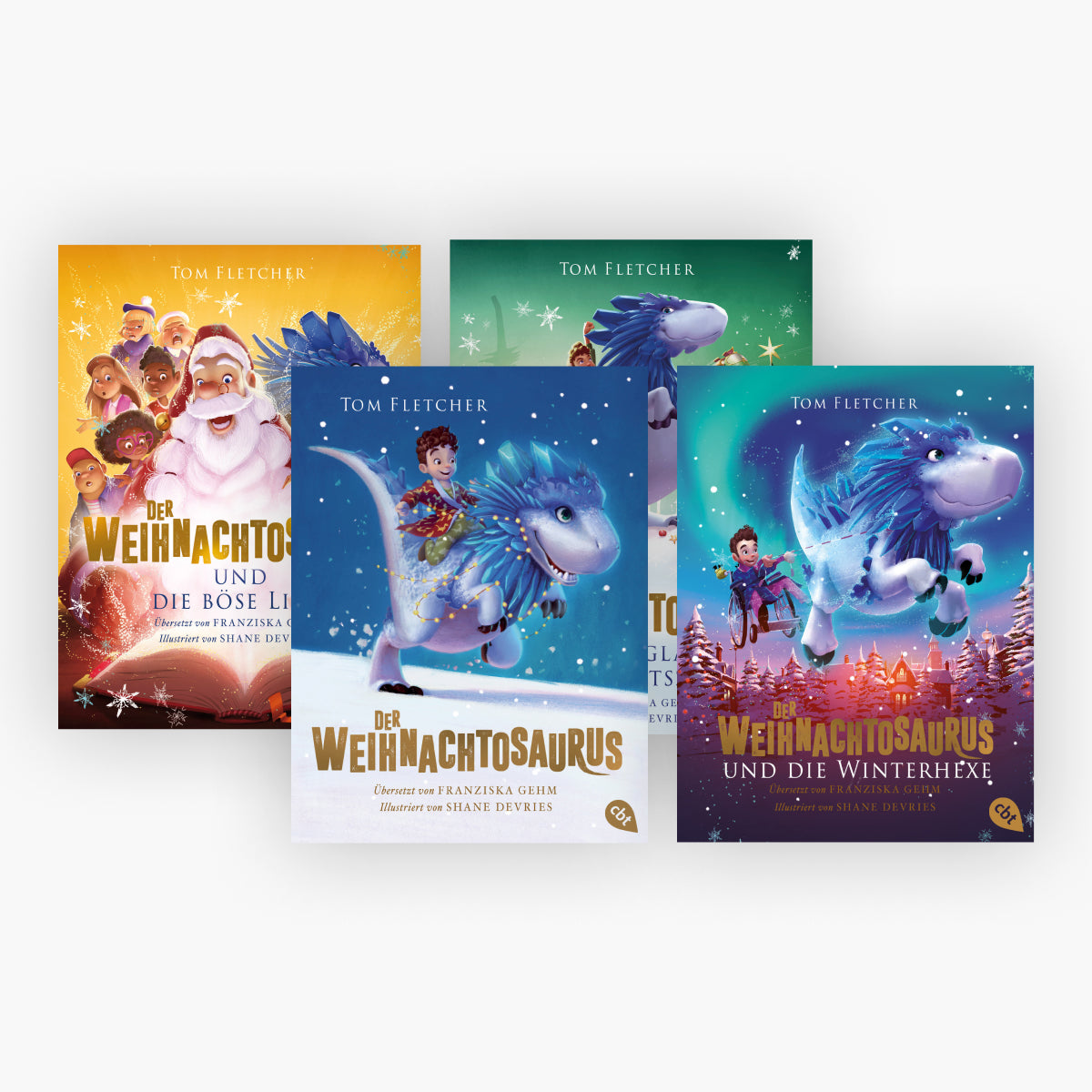 Der Weihnachtosaurus Band 1-4 plus 1 exklusives Postkartenset