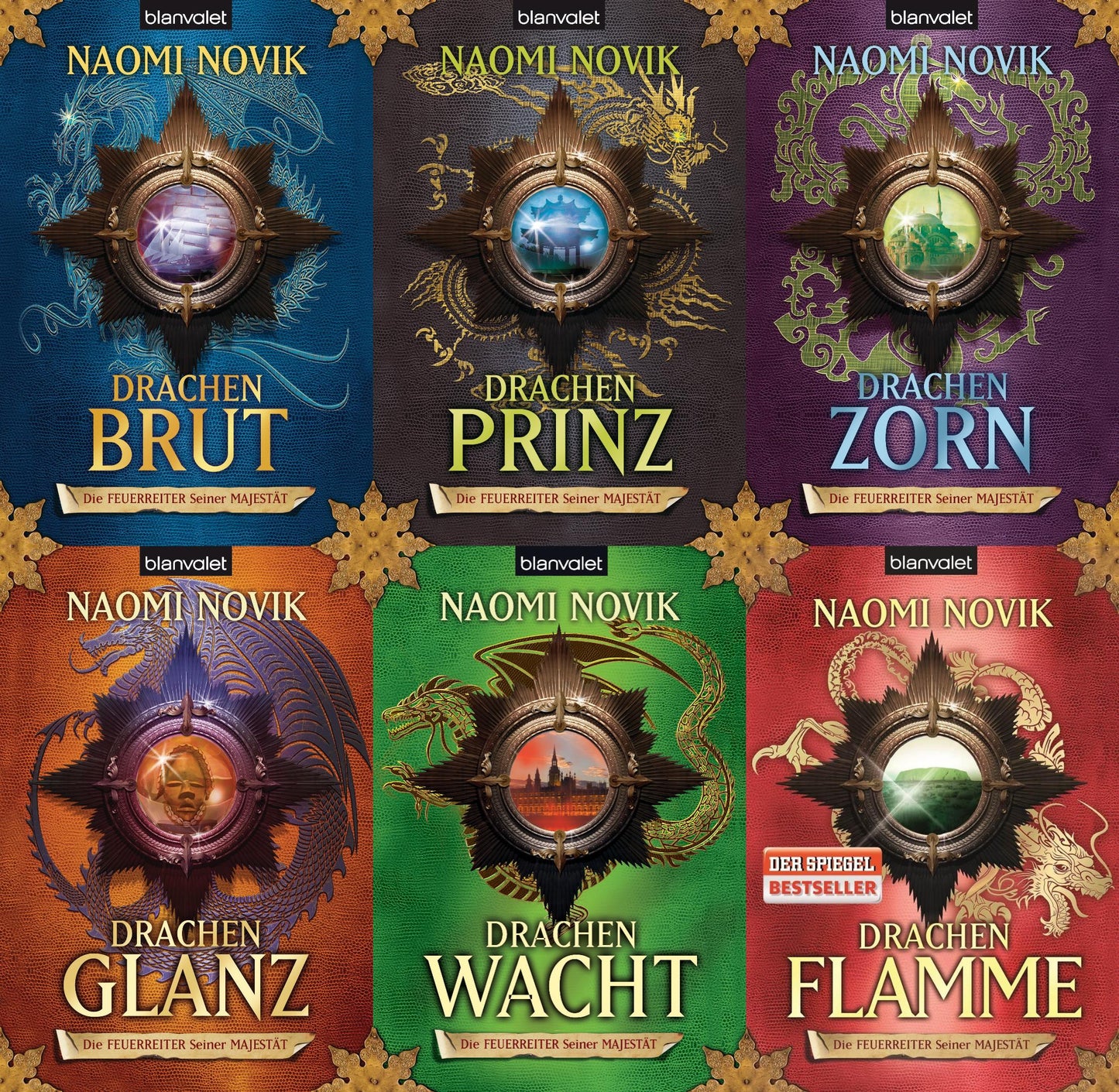 Naomi Novik Die Feuerreiter seiner Majestät Band 1-6 plus 1 exklusives Postkartenset