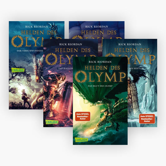 Helden des Olymp Serie von Rick Riordan + 1 exklusives Postkartenset